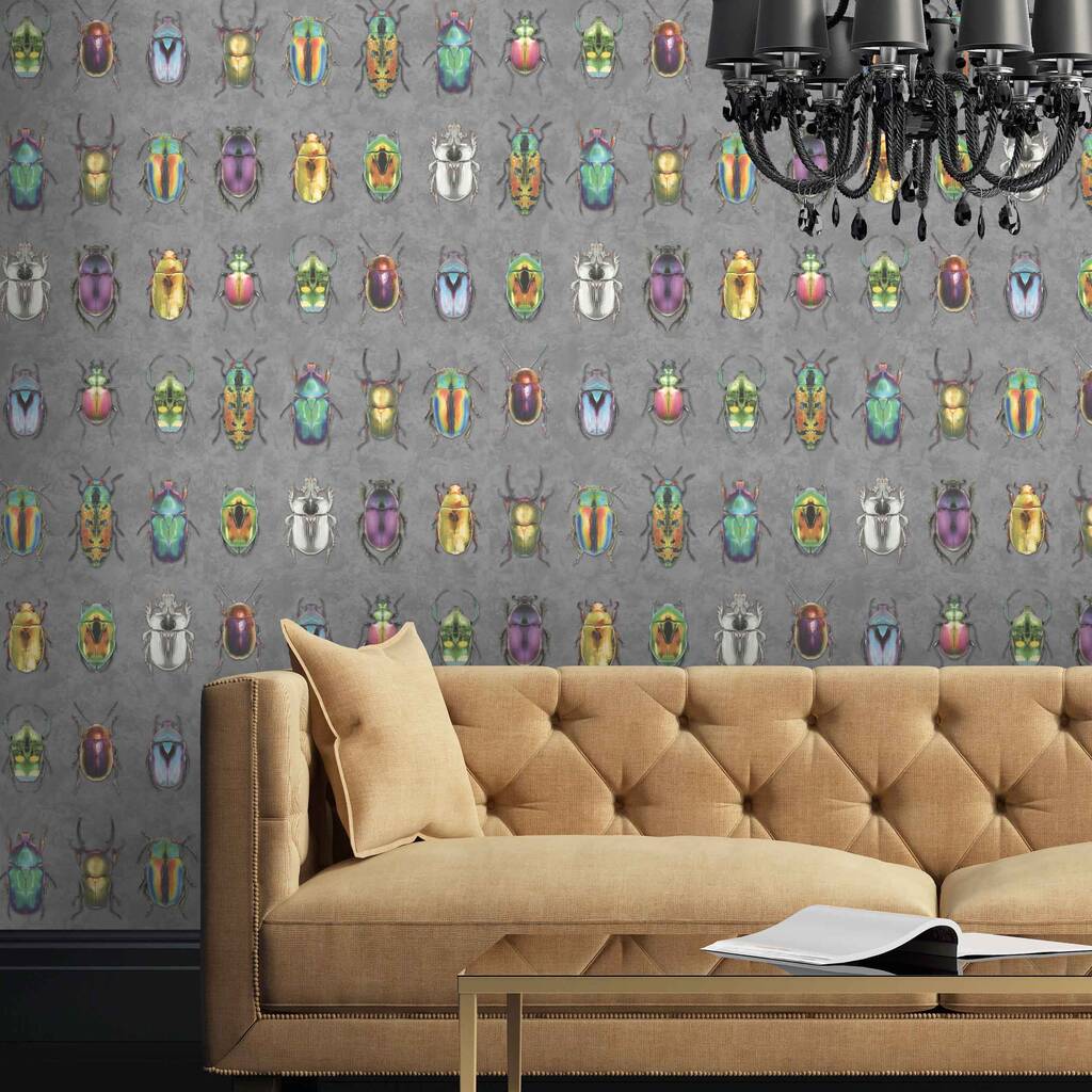 Beetle Jewels Multi Wallpaper, 1 of 6