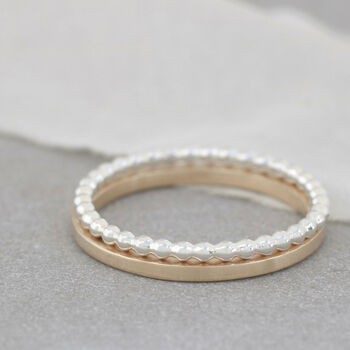 Plain Band Ring. 9ct Gold Stackable Ring, 5 of 8
