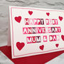 'Mum And Dad' 40th Ruby Anniversary Card, thumbnail 2 of 3