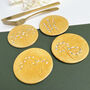 Mustard Wild Flower Ceramic Coasters, thumbnail 1 of 6