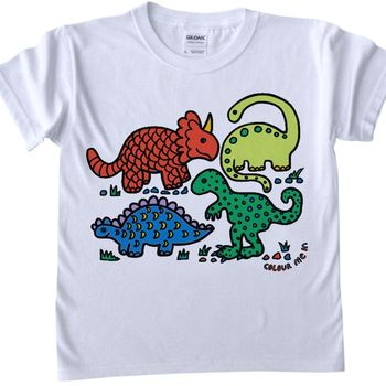 Colour In Childrens Dinosaur T Shirt, 3 of 9