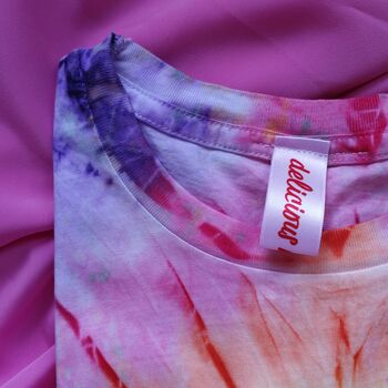 Personalised Hand Embroidered Tie Dye T Shirt, 7 of 10
