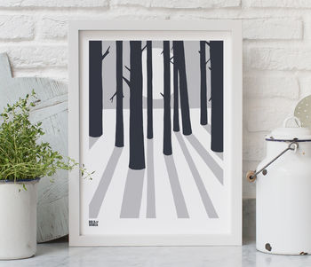 'In The Woods' Art Print In Chalk Grey, 2 of 5