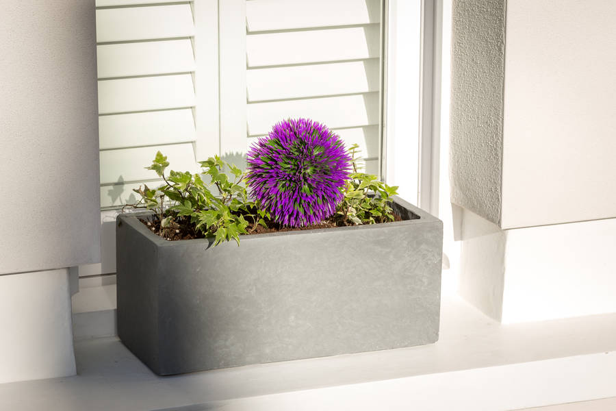 small window box planter in parisian grey by bay and box