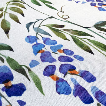 Blue Wisteria With Green Leaves Cushion Cover, 2 of 7