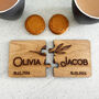 Personalised Oak Veneer Jigsaw Coasters Set Of Two, thumbnail 6 of 7