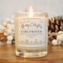 Girlfriend Christmas Gift Amazing Girlfriend Personalised Christmas Candle, thumbnail 1 of 5