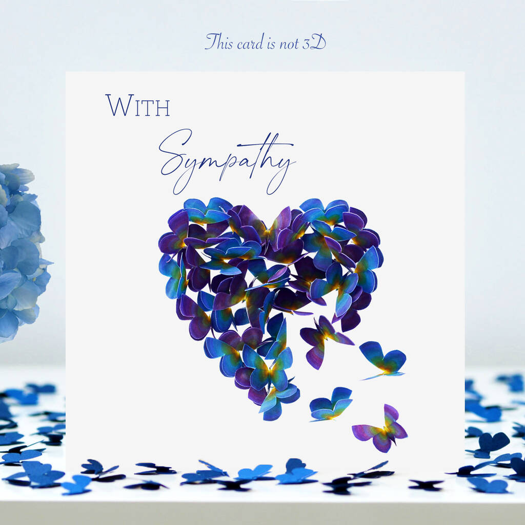 With Sympathy Forget Me Not Butterfly Card, Not 3D, 1 of 10