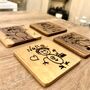 Engraved Coasters With Child's Drawing, thumbnail 4 of 10