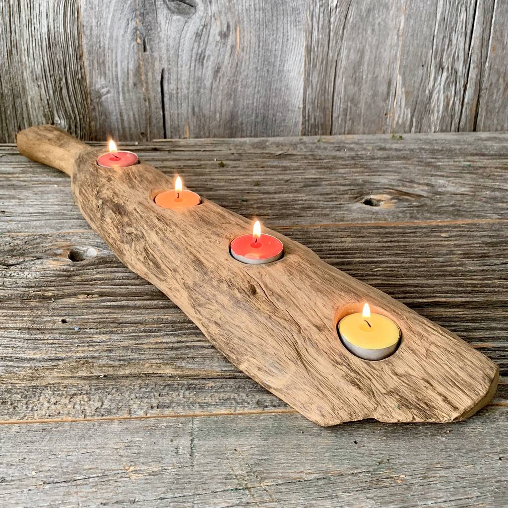 Reclaimed Wood Tealight Holder Com By London Garden Trading Notonthehighstreet Com