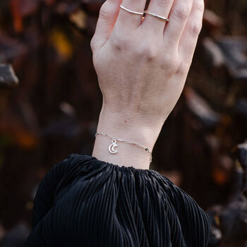 Sterling Silver Crescent Moon Bracelet, 2 of 5