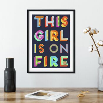 This Girl Is On Fire Feminist Giclee Print, 3 of 4