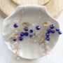 Blue Crystal And Gold Leaf Earrings, thumbnail 3 of 5