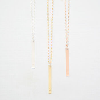 Personalised Vertical Bar 'Initial' Necklace, 3 of 10