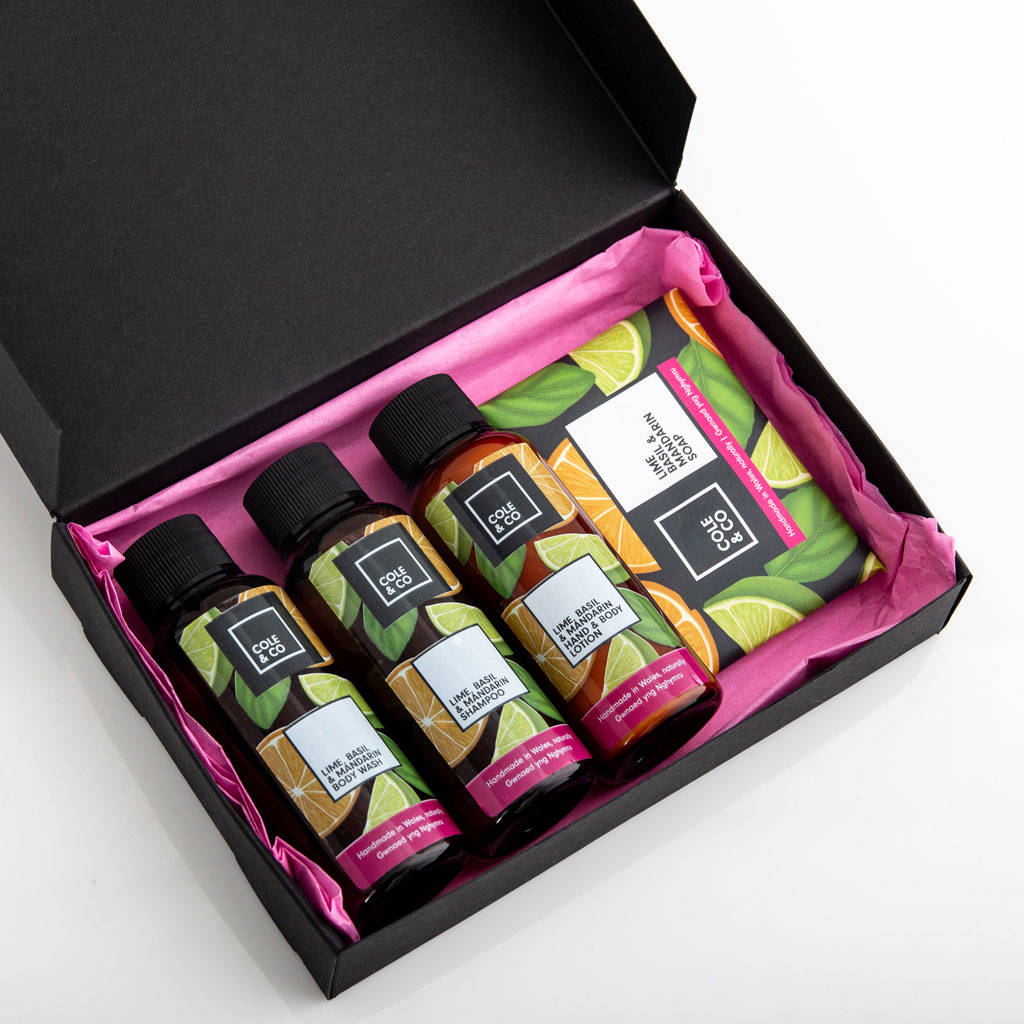 An Energising Lime, Basil And Mandarin Travel Gift Set By Cole & Co