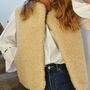 Wool Merino Short Gilet In Beige, thumbnail 10 of 10