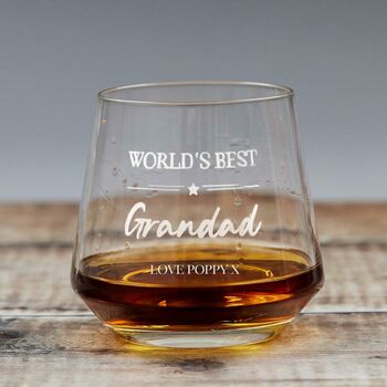 Personalised 'World's Best Grandad' Whisky Glass, 2 of 5