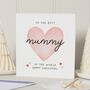 Personalised Mummy Christmas Card With Pink Heart, thumbnail 1 of 7