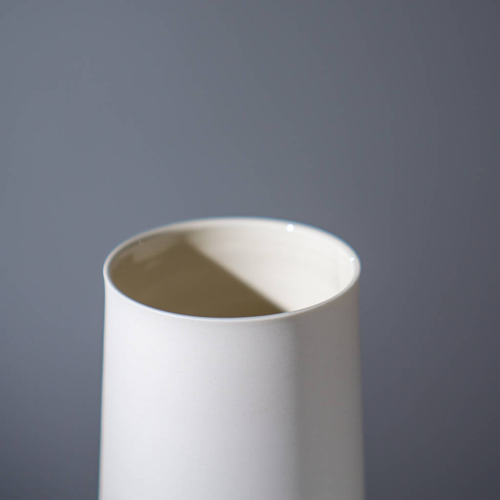 Handmade Conical Stormy Grey Porcelain Vase By Steve Smith Ceramics ...