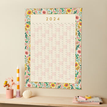 2024 Wall Planner, Calendar, Coral Pattern Design, 4 of 12