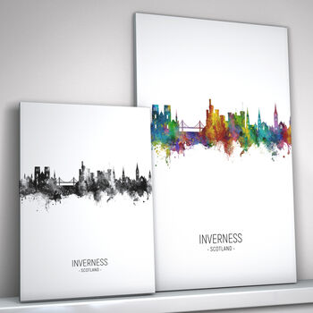Inverness Skyline Portrait Print And Box Canvas, 2 of 5