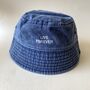 Personalised Slogan Vintage Denim Bucket Hat, thumbnail 4 of 5