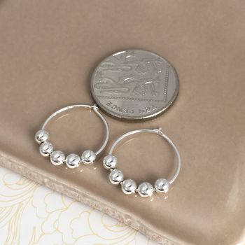 50th Birthday Silver Bead Earrings, 5 of 5