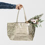 Gold Lined Soft Leather Tote Handbag, thumbnail 3 of 9