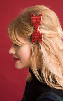 Small Glitter Hair Bow, 5 of 6