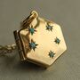 Turquoise Hexagon Locket Necklace, thumbnail 1 of 9