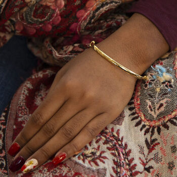 9ct Yellow Gold Oval Tube Bangle, 2 of 3