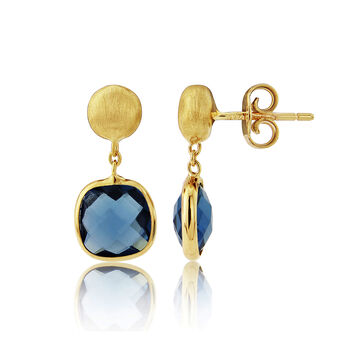 Iseo Gemstone And Brushed Gold Plated Earrings, 10 of 12