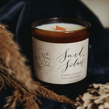 Wooden Crackle Wick Sand And Solace Gift Candle, 7 of 10