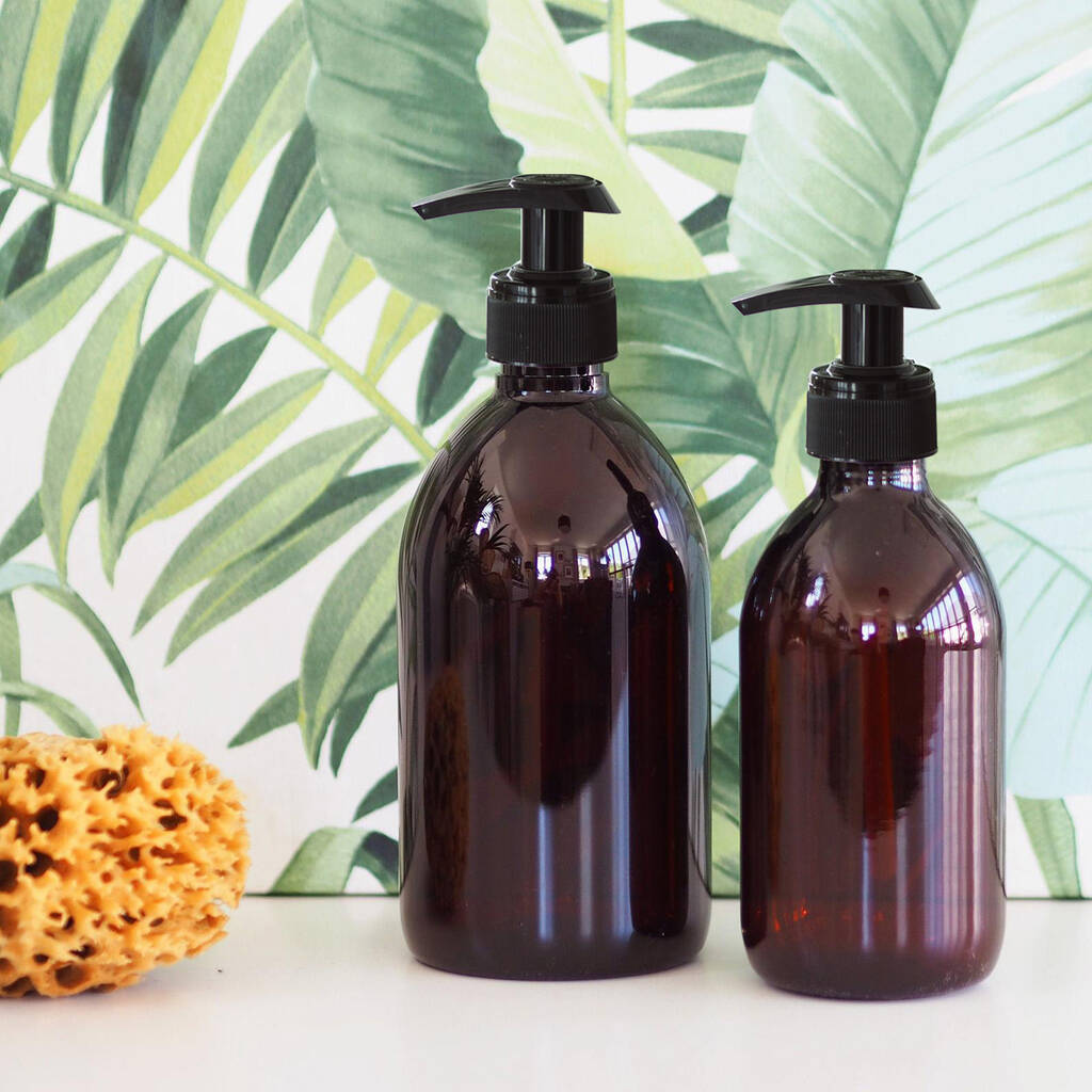 Refillable Amber Recycled Plastic Bottle By Oikku