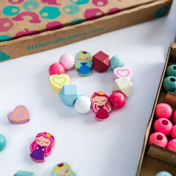 Personalised Princess Wooden Bead Making Kit, 2 of 6