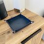 Personalised Dark Blue Leather Desk Accessories Tray, thumbnail 3 of 12