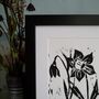 Personalised You And Me Birth Flowers Linocut Print, thumbnail 8 of 8