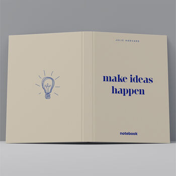 Hardback Notebook Personalised Name Ideas Happen Design, 2 of 5