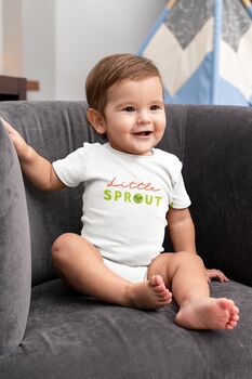 Organic Cotton Little Sprout Baby Onesie Unisex, 2 of 6