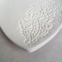 Henna Pattern Heart Shaped Clay Trinket Dish, thumbnail 3 of 4