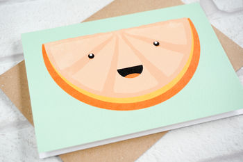 Cute Orange Slice Greeting Card, 5 of 5
