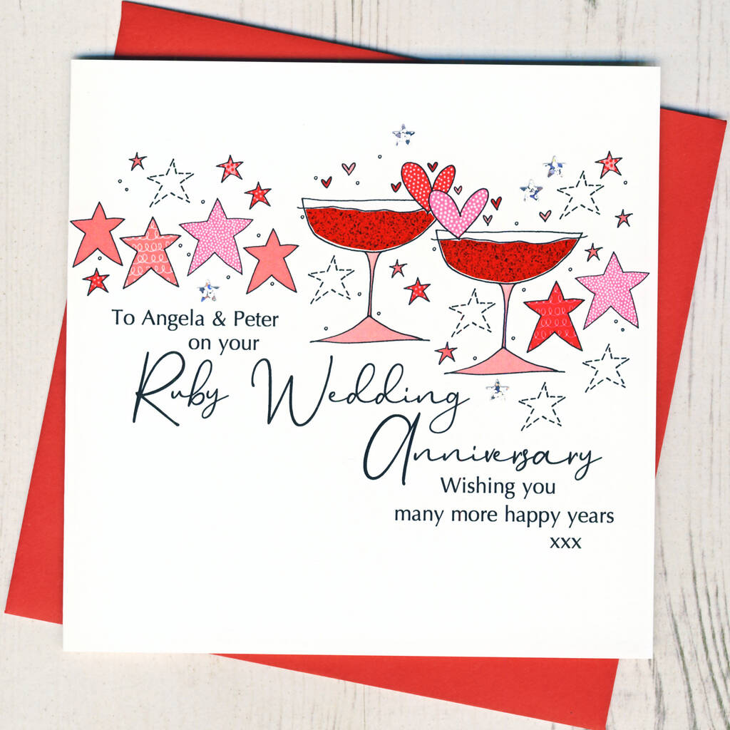 Personalised Ruby Anniversary Card By Eggbert Daisy 