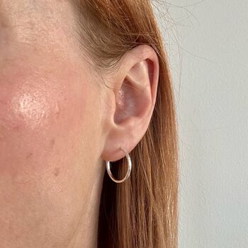 Fine Textured Hoop Earrings, 5 of 11