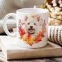Personalised Dog Mug West Highland Terrier In An Autumn Wreath, thumbnail 1 of 2