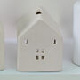 White Ceramic Tea Light Houses – Two Sizes, thumbnail 2 of 4
