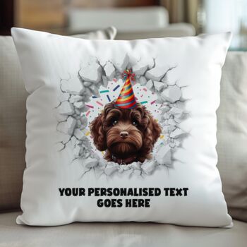 Personalised Cockapoo Birthday Break Through Dog, 5 of 8