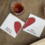 Personalised Couples Favourite Drink Heart Coaster, thumbnail 1 of 3