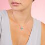 Round Turquoise 18k Rose Gold Plated Necklace, thumbnail 2 of 5