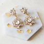 Gold Plated Diamante Cluster Earrings, thumbnail 1 of 3