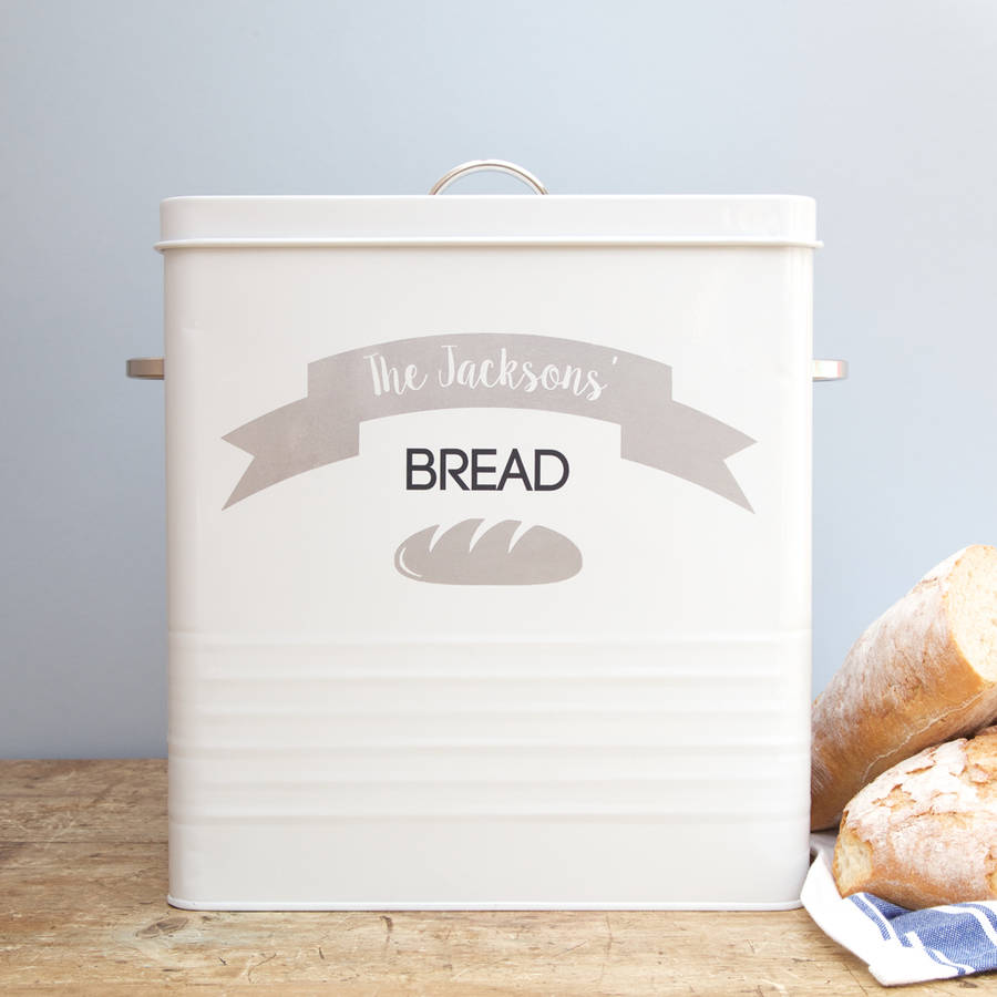 personalised enamel bread bin by jonny's sister